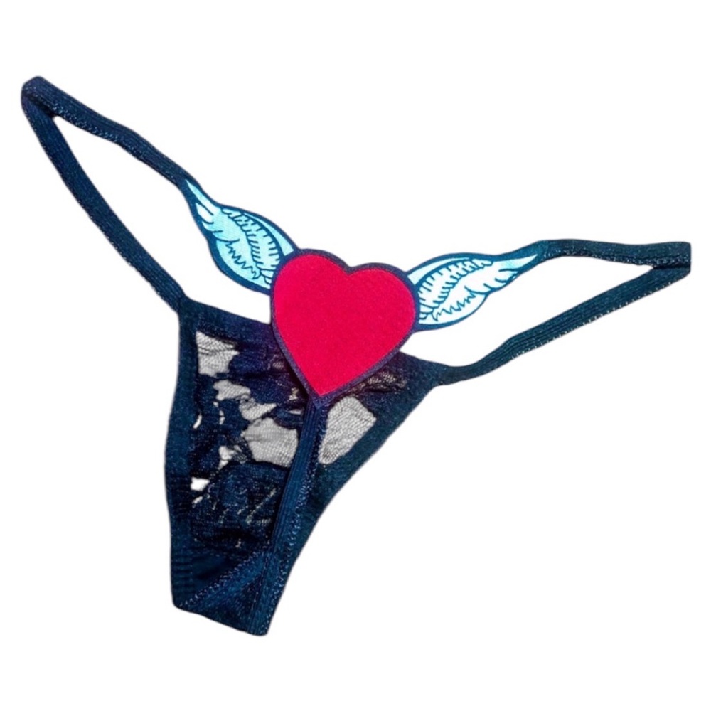 HEART LINGERIE - BLACK w/ LACE